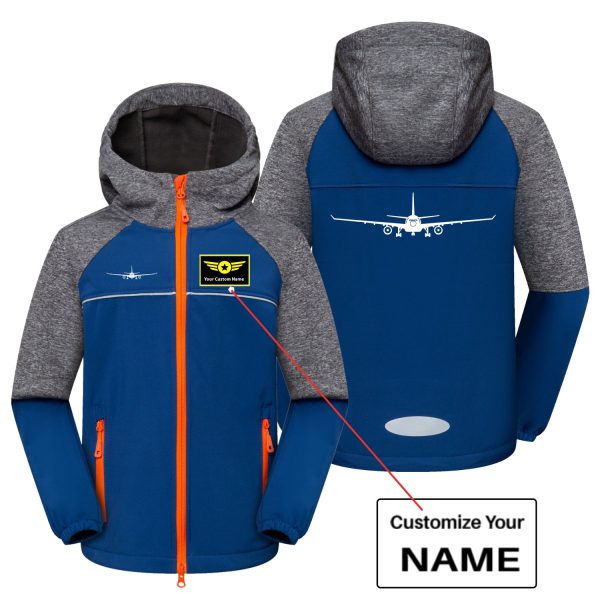 Airbus A330 Silhouette Designed Children Polar Style Jackets Discount