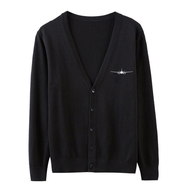 Airbus A330 Silhouette Designed Cardigan Sweaters Online Hot Sale