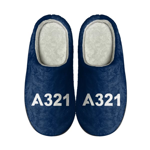 A321 Flat Text Designed Cotton Slippers For Discount